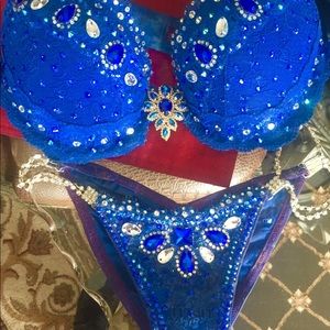 WBFF blue competition bikini